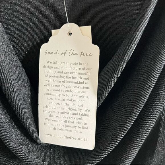 Band Of The Free Annabelle Black Cowl Neck Midi Dress NWT - Picture 10 of 14
